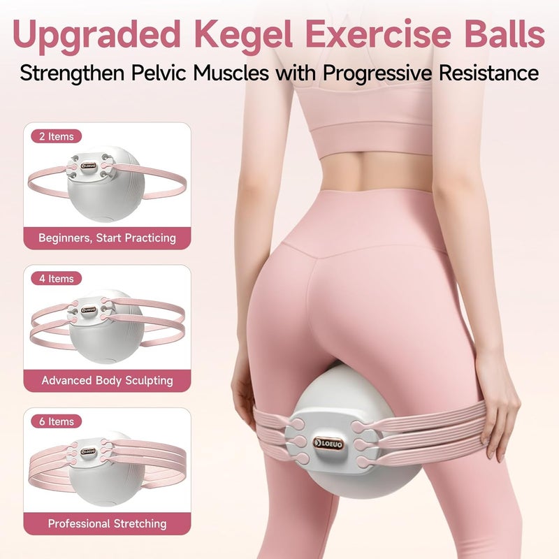 LOEUO at Home Pilates Kit for Women, Pilates Equipment for Home Workouts, Adjustable Resistance Pilates Ball and Ring Set for Exercise - Image 4